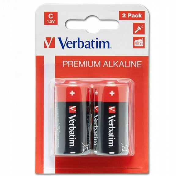 Bateria VERBATIM Premium Alkaline C/LR14 1,5V alkaliczna blister (2szt) (49922), ba 0359284