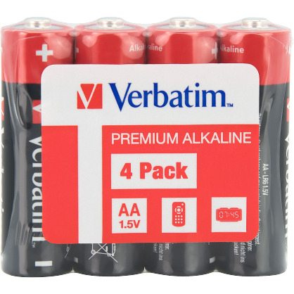 Bateria VERBATIM Premium Alkaline AA/LR6 1,5V alkaliczna taca (4szt) (49501), ba 0355284