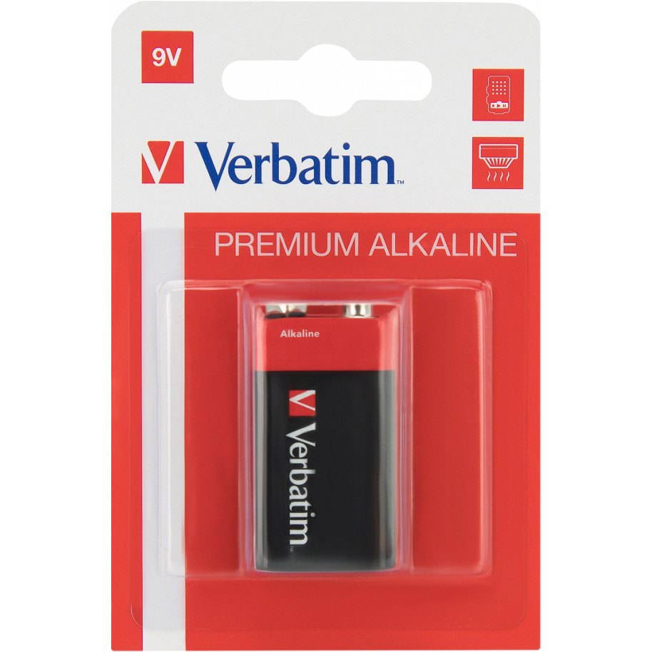 Bateria VERBATIM Premium Alkaline 9V/6LR61 alkaliczna blister (49924), ba 0356284