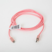 Kabel USB - microUSB OMEGA IGUANA 1m pleciony jasny różowy (43934)