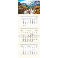 Kalendarz Trjdzielny z gwk (T01) POTOK - krem 380 x 990 mm TELEGRAPH