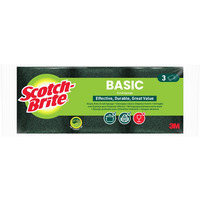 G�bka do zmywania SCOTCH-BRITE Basic p�aski (3szt.) ��to-zielony 3M-68060502001