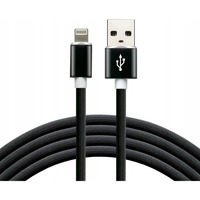 Kabel USB - Lightning EVERACTIVE 1, 5m 2, 4A silikonowy czarny (CBS-1.5IB)