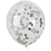 Balony z konfetti srebrne 30cm (5szt) BKN-8599 ALIGA