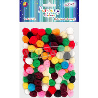 Pompony akrylowe mix kolorw 1,5cm (100) POM-9990 ALIGA