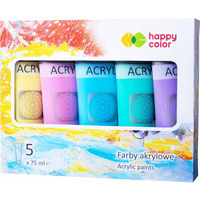 Farba akrylowa 5 kol. x 75ml mix pastelowy HA 7370 0075-MIXPas Happy Color