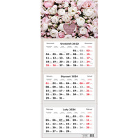 Kalendarz trjdzielny 82.5x34cm Kwiaty INTERDRUK