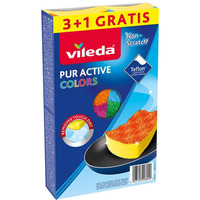 Gąbka VILEDA PUR ACTIVE Colours 7x15cm (3+1 szt) 4kolory 4032052