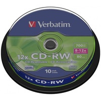 Pyta CD-RW 700MB VERBATIM 12x cake (10szt) 43480