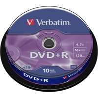 Płyta DVD+R 4, 7GB VERBATIM cake (10szt) 16x Matt Silver 43498