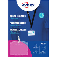 Holder na identyfikatory 60x90mm ze smycz (10 sztuk+16 wkadw) 4825 AVERY