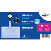 Holder plastikowy na 2 karty 54x90mm ze ciagaczem (10 sztuk) 4827 AVERY