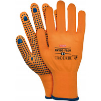 Rkawice REIS RNYDO-FLUO P poliestrowe nakrapiane pcv pomaraczowe fluorescencyjne roz.10/XL
