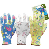 Rkawice REIS RGARDEN-NI MIX poliestrowe powlekane nitrylem mix kolorw (3pary) roz.9/L
