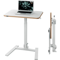 Biurko składane małe białe Leitz Ergo do pracy w pozycji siedzącej i stojącej 65880001