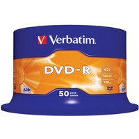 Płyta DVD-R 4, 7GB VERBATIM cake (50szt) 16x Matt Silver 43548