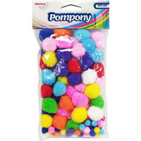 Pompony POM07 mix kolorw 10 mm i 25mm