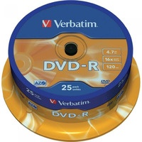 Płyta DVD-R 4, 7GB VERBATIM cake (25szt) 16x Matt Silver 43522