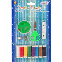 Zestaw krawiecki (ig�y,nici,nawlekacz,naparstek,no�yczki,miarka,guziki,agrafki) NIT-1078 ALIGA