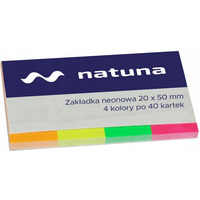 Zakładka indeksująca NATUNA 20x50 4x40kartek neonowa (NSP20/50/N/D