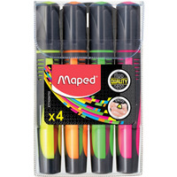 Zakrelacz FLUO PEPS max mix 4 kolorw etui pud. z zaw. MAPED 742947
