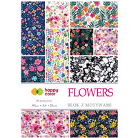 Blok z motywami FLOWERS A4 15ark. HA 3808 2030-F Happy Color