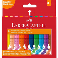 Kredki świecowe GRIP JUMBO trójkątne 12 kolorów FABER-CASTELL 122540 FC