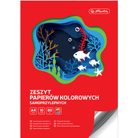 Zeszyt papier�w kolorowych samoprzylepny A4 10k 80g. 400201900 HERLITZ