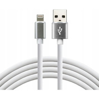 Kabel USB - Lightning EVERACTIVE 1, 5m 2, 4A silikonowy biały (CBS-1.5IW)
