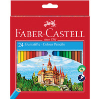 Kredki szecioktne ZAMEK 24 kolory opakowanie kartonowe 111224 Faber-Castell