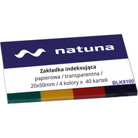 Zakadka indeksujca NATUNA 20x50 4x40 kartek transparentna (NSP20/50/T/D)