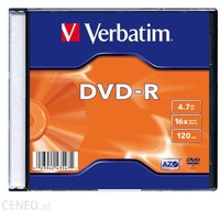 Płyta DVD-R VERBATIM SLIM 4.7GB x16 Matt Silver 43547