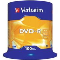 Płyta DVD-R 4, 7GB VERBATIM cake (100szt) 16x Matt Silver 43549