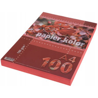 Papier ksero A4 160g czerwony 100ark KRESKA
