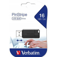 Pami�� USB 16GB VERBATIM USB 2.0 czarny 49063 PIN STRIPE