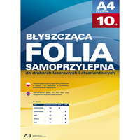 Folia samoprzylepna A4 bia�a do drukarek laserowych (10ark) 434011 ARGO