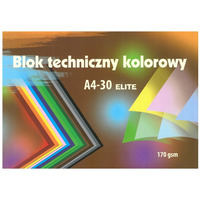 Blok techniczny kolorowy A4 30k 170g Elite KRESKA