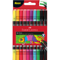 Flamastry dwustronne NEON 10 kolorw 151109 Faber-Castell