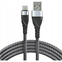 Kabel USB -> USB-C EVERACTIVE 1m 3A pleciony szary (CBB-1CG)