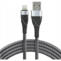 Kabel USB - Lightning EVERACTIVE 1m 2, 4A pleciony szary (CBB-1IG)