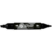 Marker FLIPCHART dwustronny czarny końcówka okr/ści. KM503-V2 TETIS dwustr. 5mm/4.2mm
