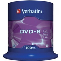 Płyta DVD+R 4, 7GB VERBATIM cake (100szt) 16x Matt Silver 43551