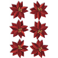 Kwiaty papierowe POINSECJA czerwone (6sztuk) 252037 Galeria Papieru
