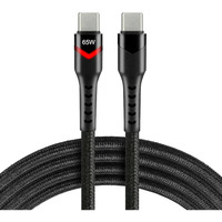 Kabel USB-C -> USB-C 3m 2,25A 45W pleciony czarny wtyczka z led RGB EVERACTIVE (CBB-3PDR)